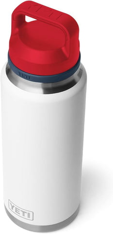 YETI Rambler 36 oz, cierre hermético para evitar derrames en movimiento.