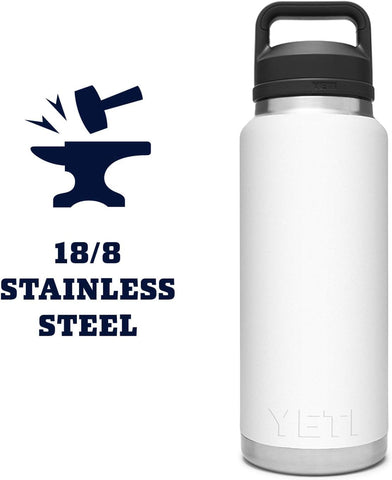 Acabado inoxidable de YETI Rambler con diseño sobrio