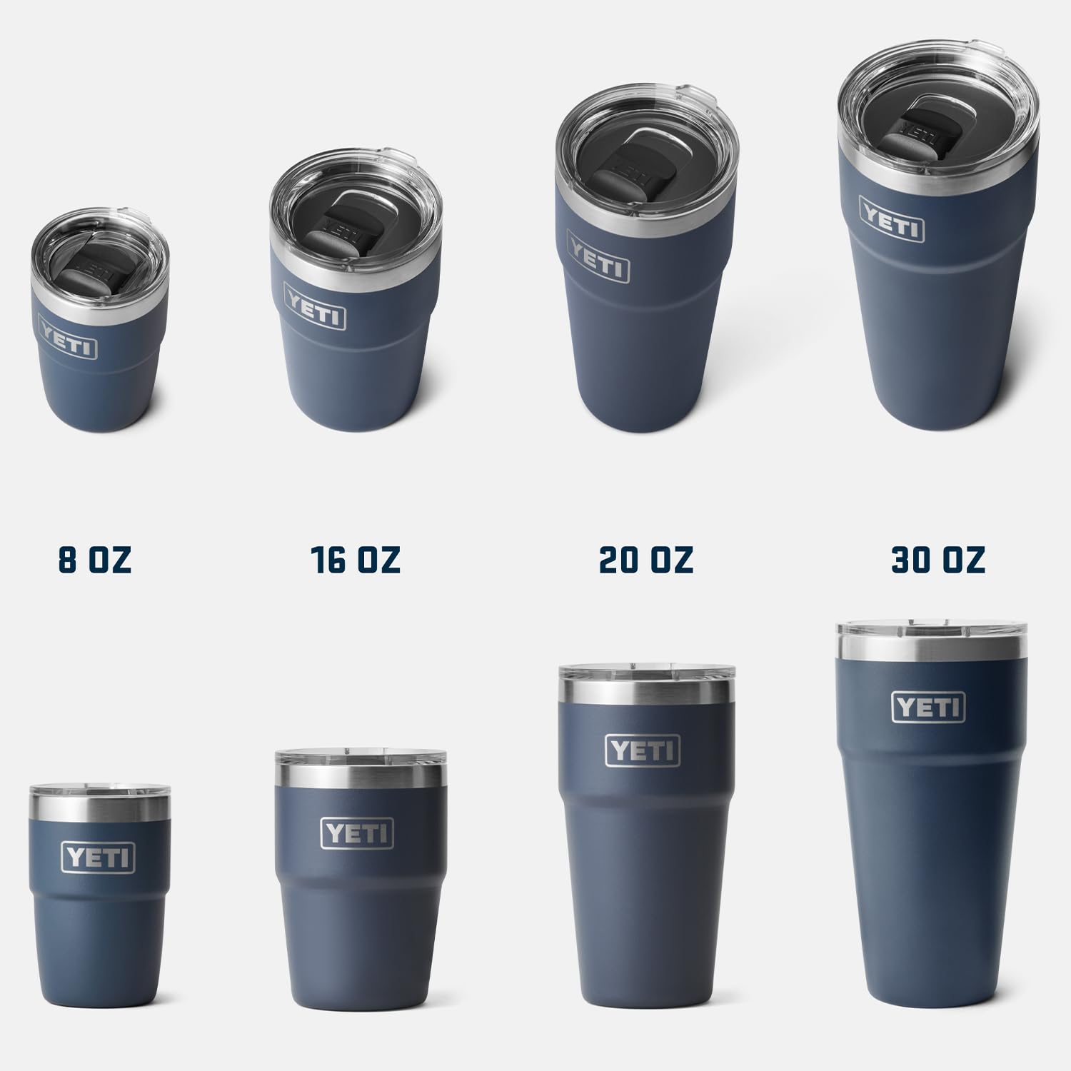 Aislamiento de acero inoxidable del YETI Rambler, mantiene bebidas estables.
