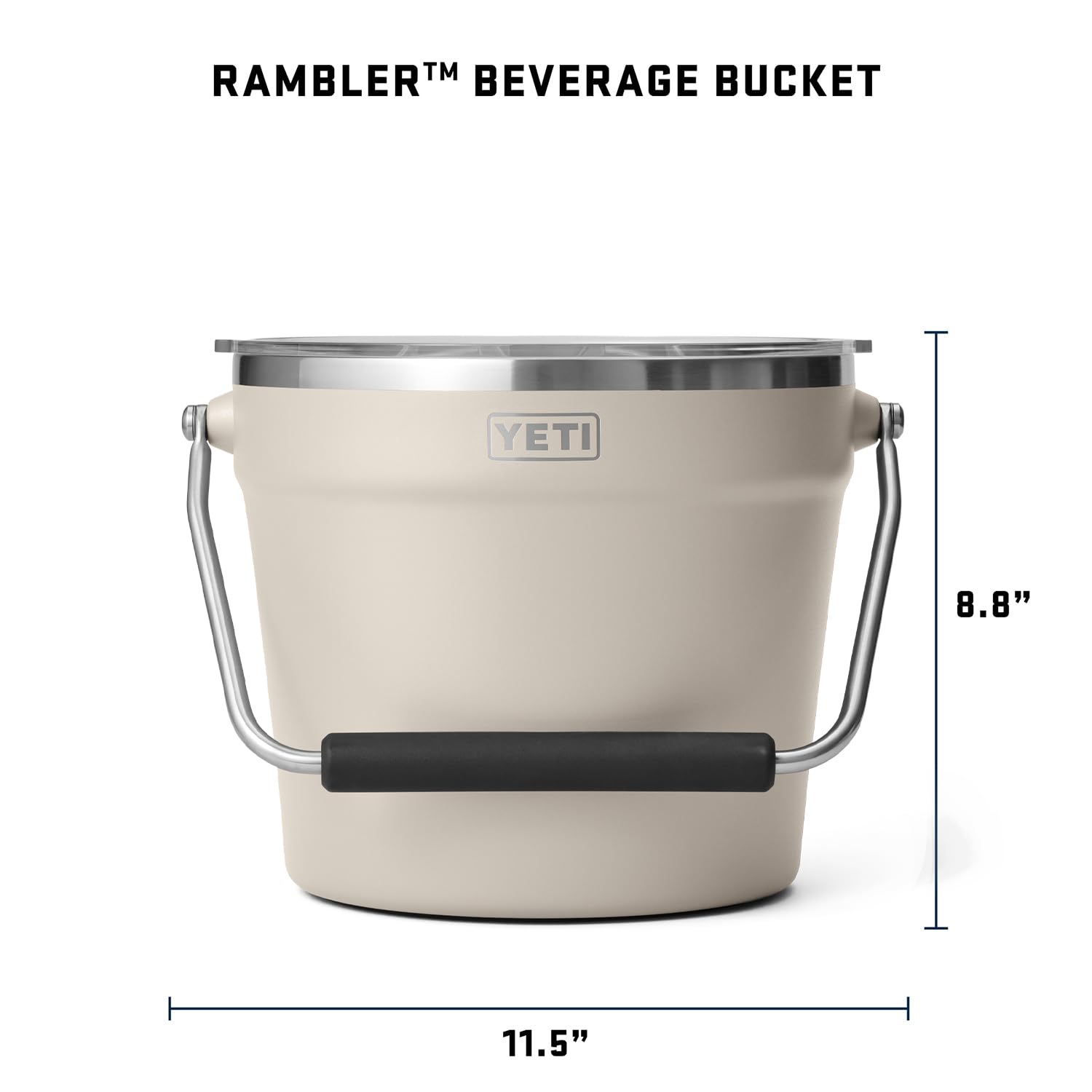 Manija giratoria del balde YETI Rambler para transportar con seguridad