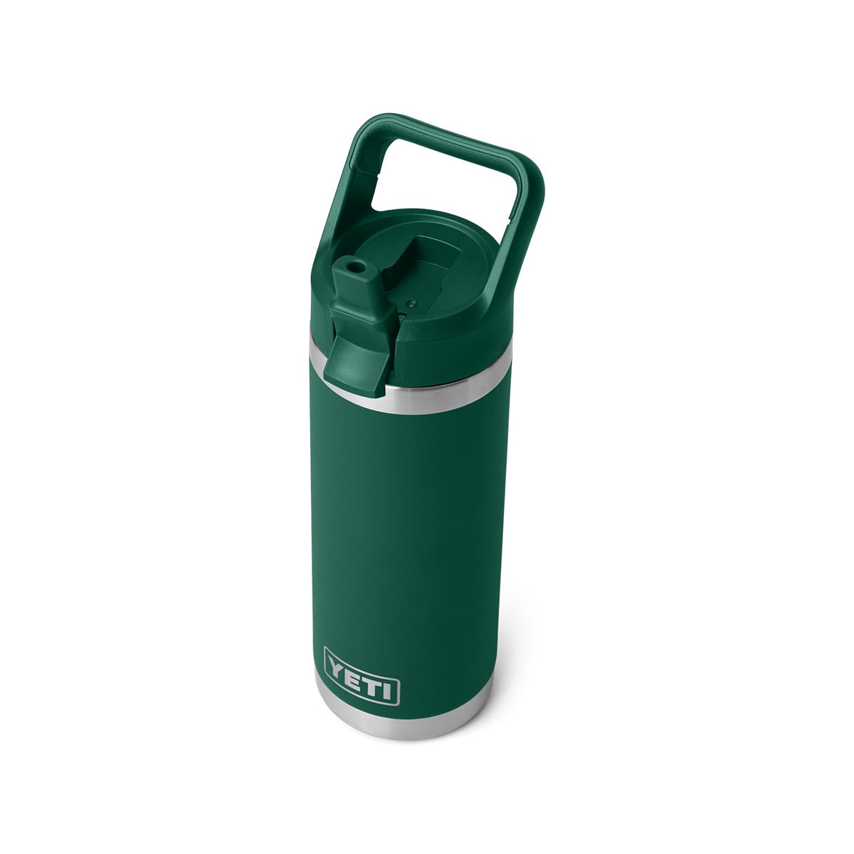 La YETI Rambler 18oz botella insulada mantiene bebidas frías para días activos.