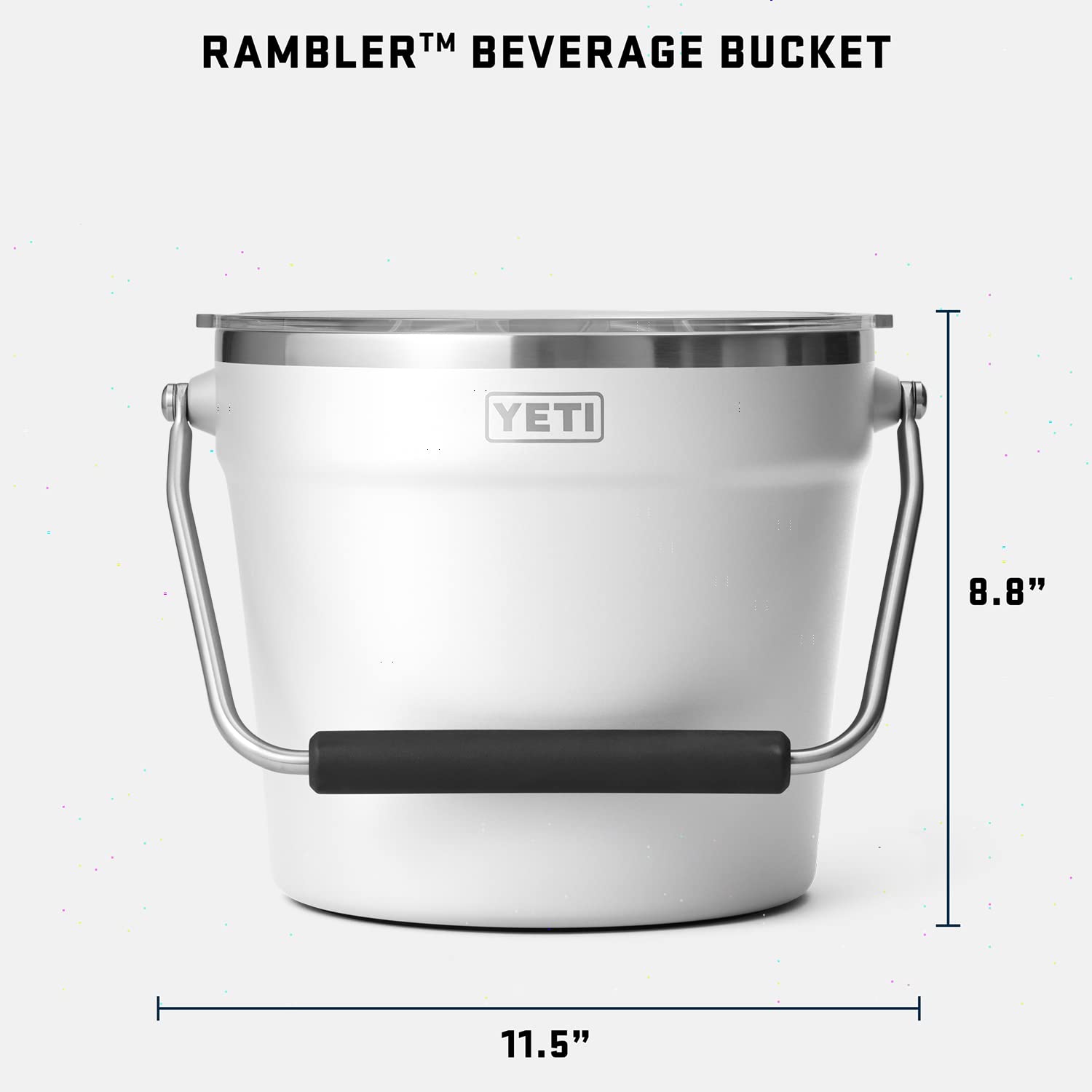 Asa giratoria del YETI Rambler Bucket para transportar bebidas con comodidad