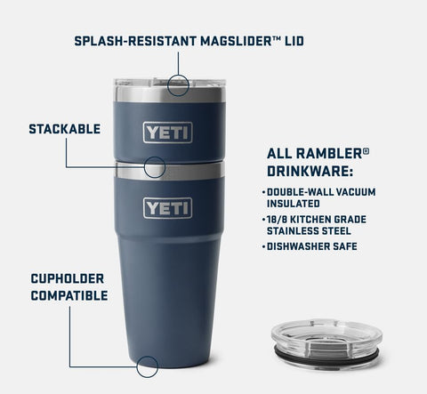 YETI Rambler Cup compatible con porta vasos, perfecto para coche.