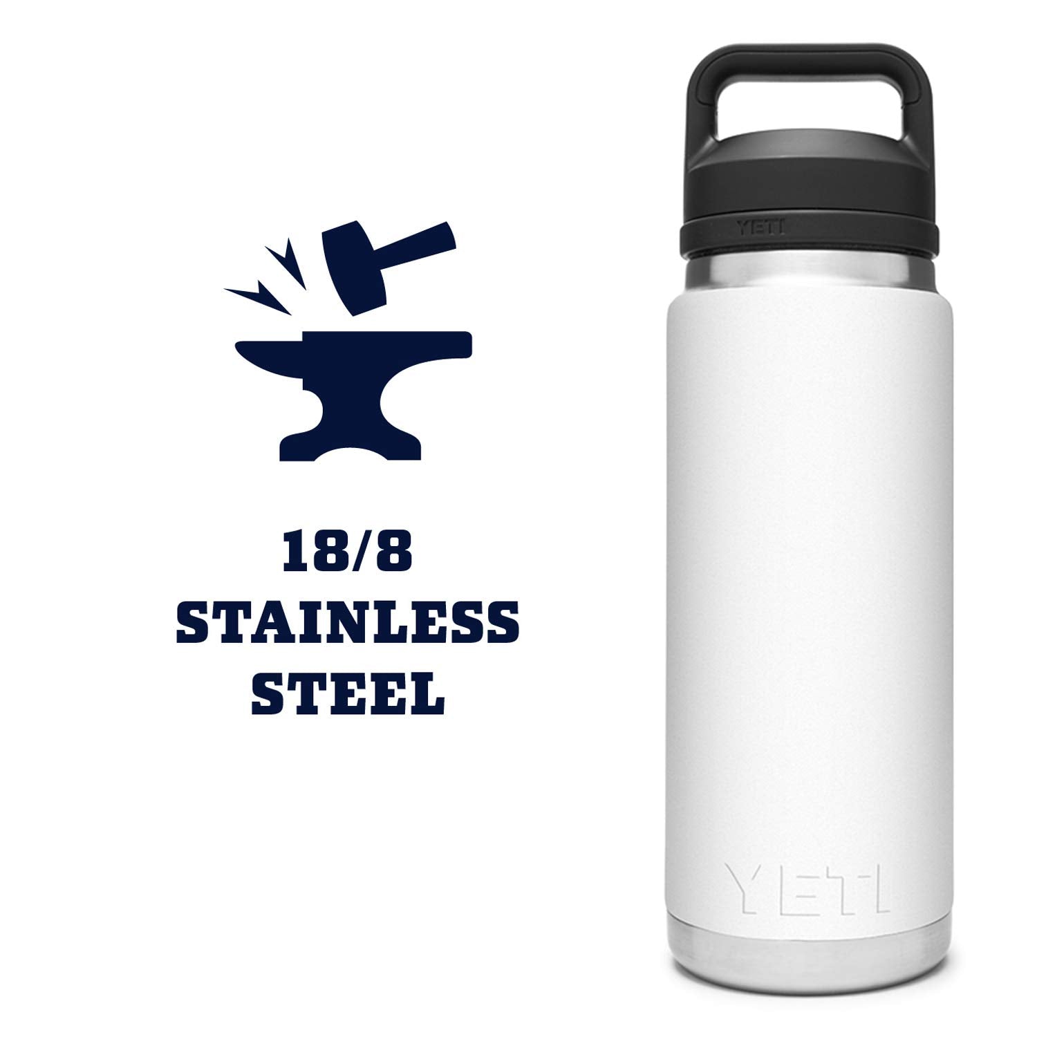 YETI Rambler 26 oz diseño blanco elegante.