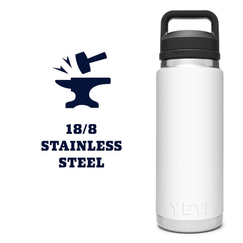 YETI Rambler 26 oz diseño blanco elegante.