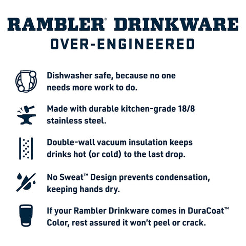 YETI Rambler Galón: aislamiento doble mantiene bebidas frías o calientes.