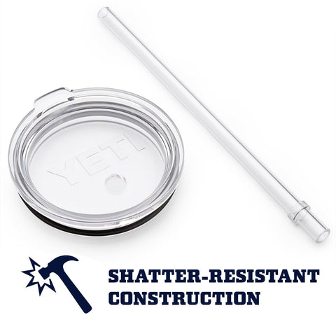 Tapa con tope integrado para mantener la pajita segura en YETI Rambler 42 oz.
