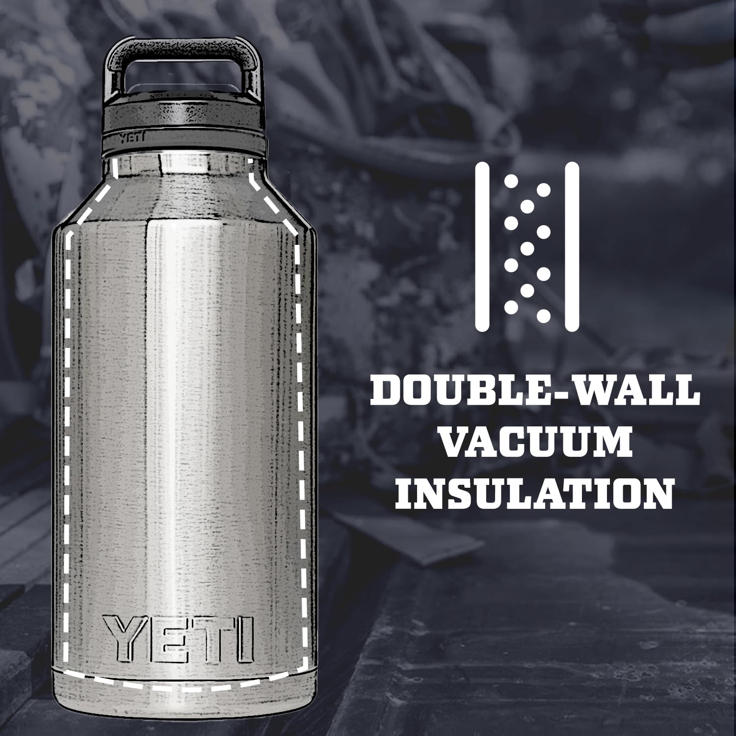 YETI Rambler, tapa de vertido rápido para beber sin demoras.