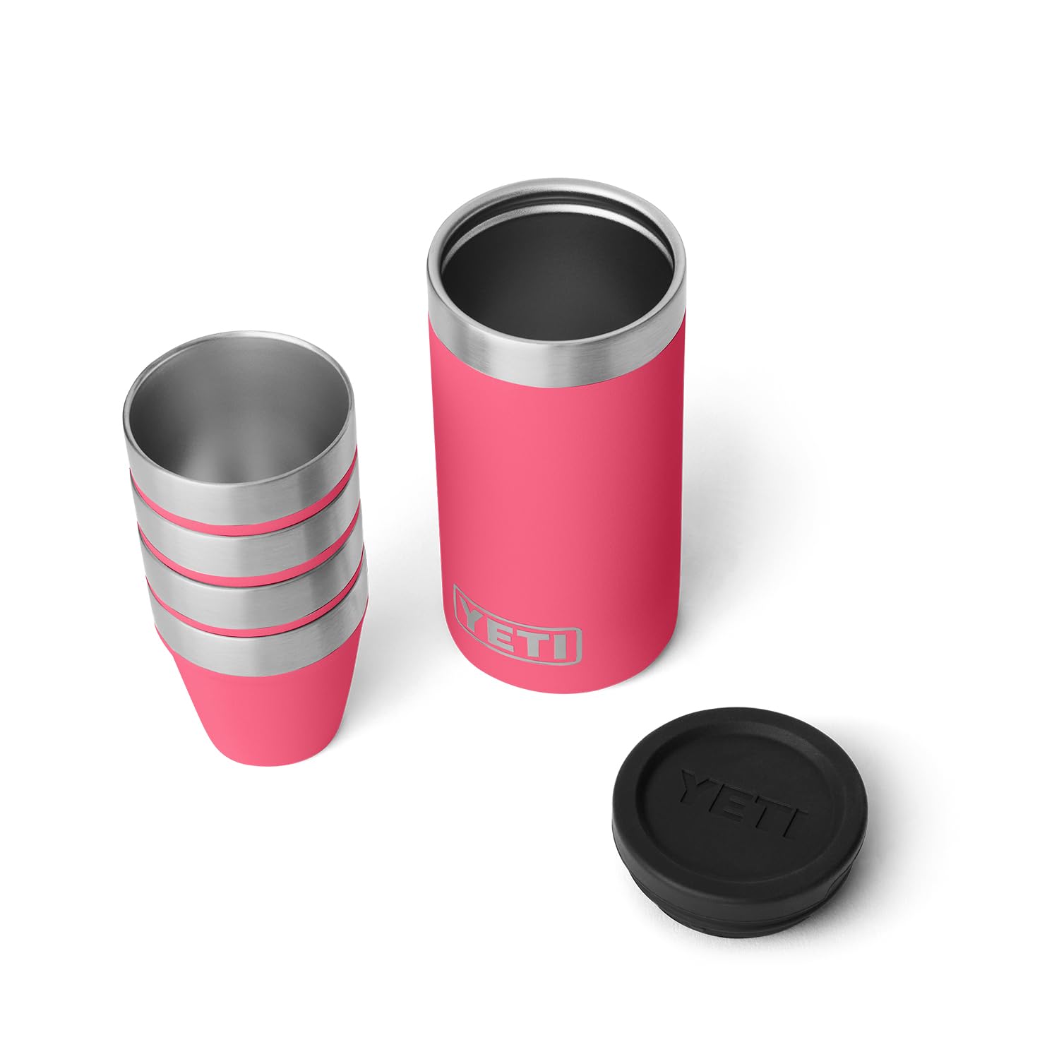 Vasos YETI con estuche portátil para fiestas al aire libre.