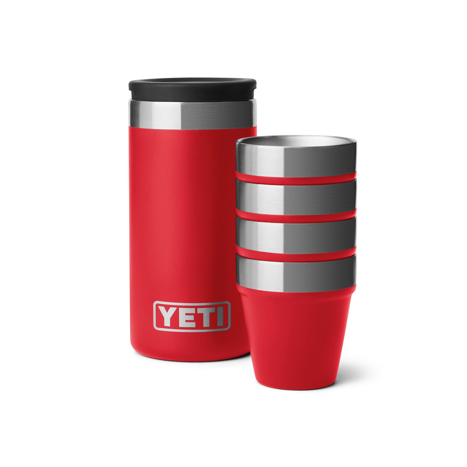 Vasos de acero inoxidable 18-8 de YETI, duraderos y resistentes a la corrosión.