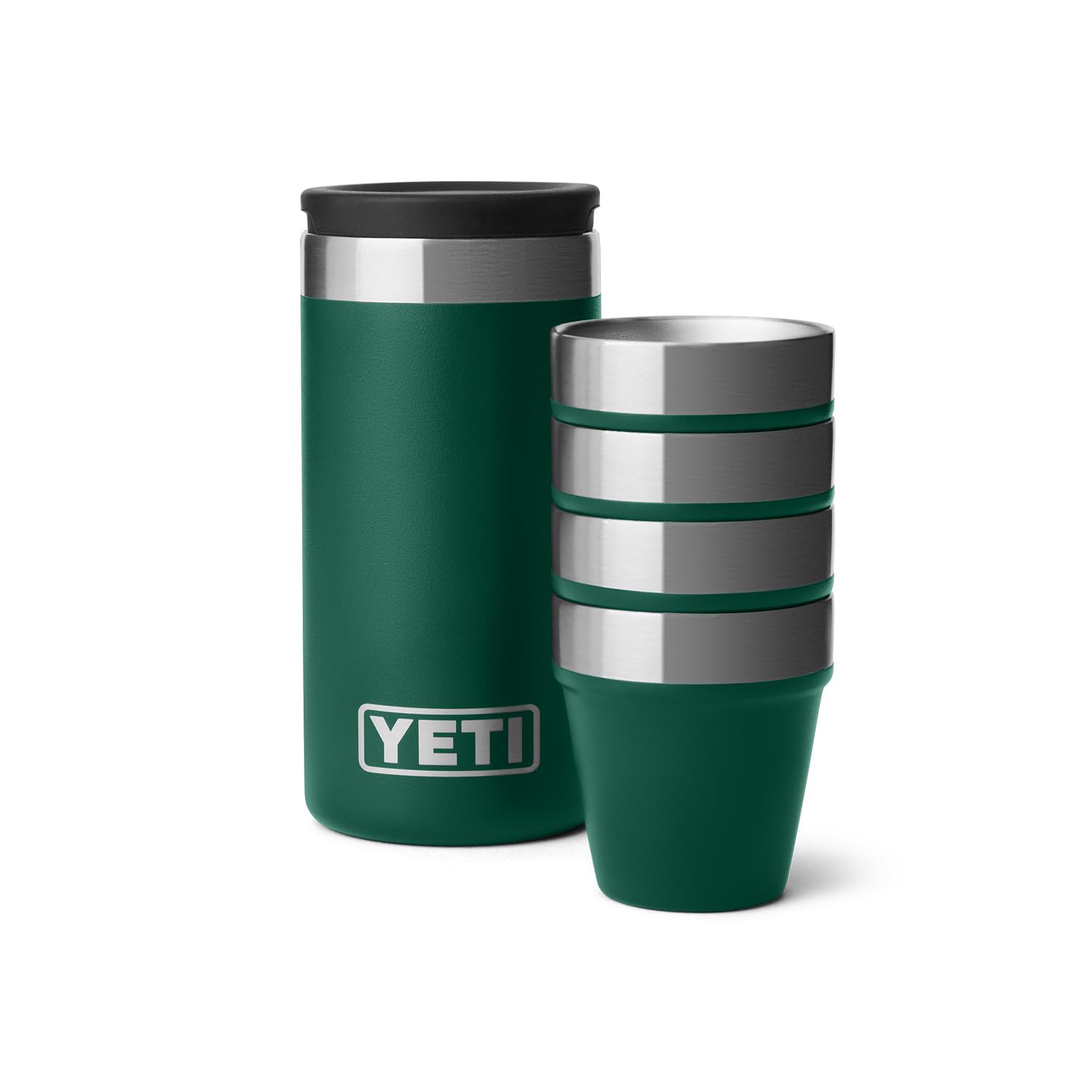 Vasos de chupito YETI con estuche para viaje seguro.
