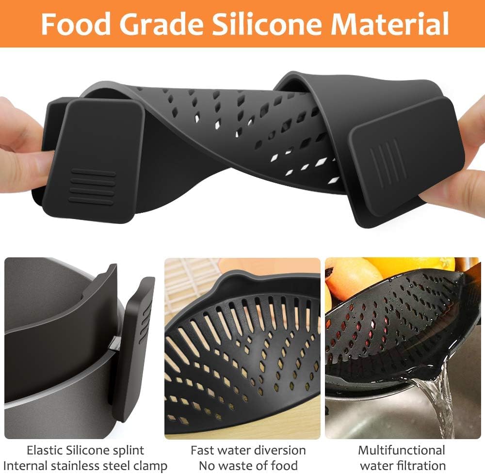 YEVIOR silicona duradera, colador acoplable resistente al calor para hervidos.