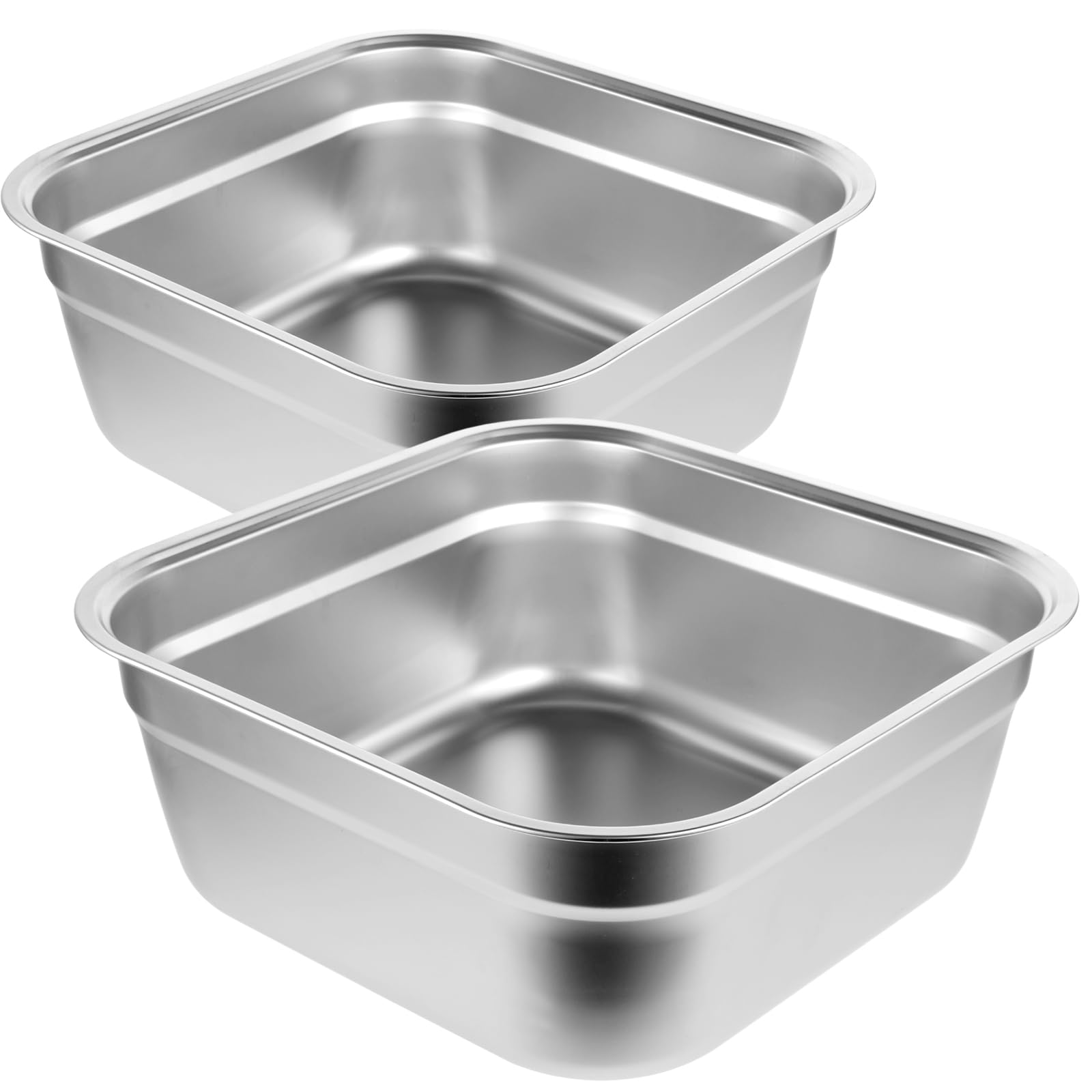 YEXEXINM tazón lavado cuadrado de acero inoxidable, gran capacidad para verduras.