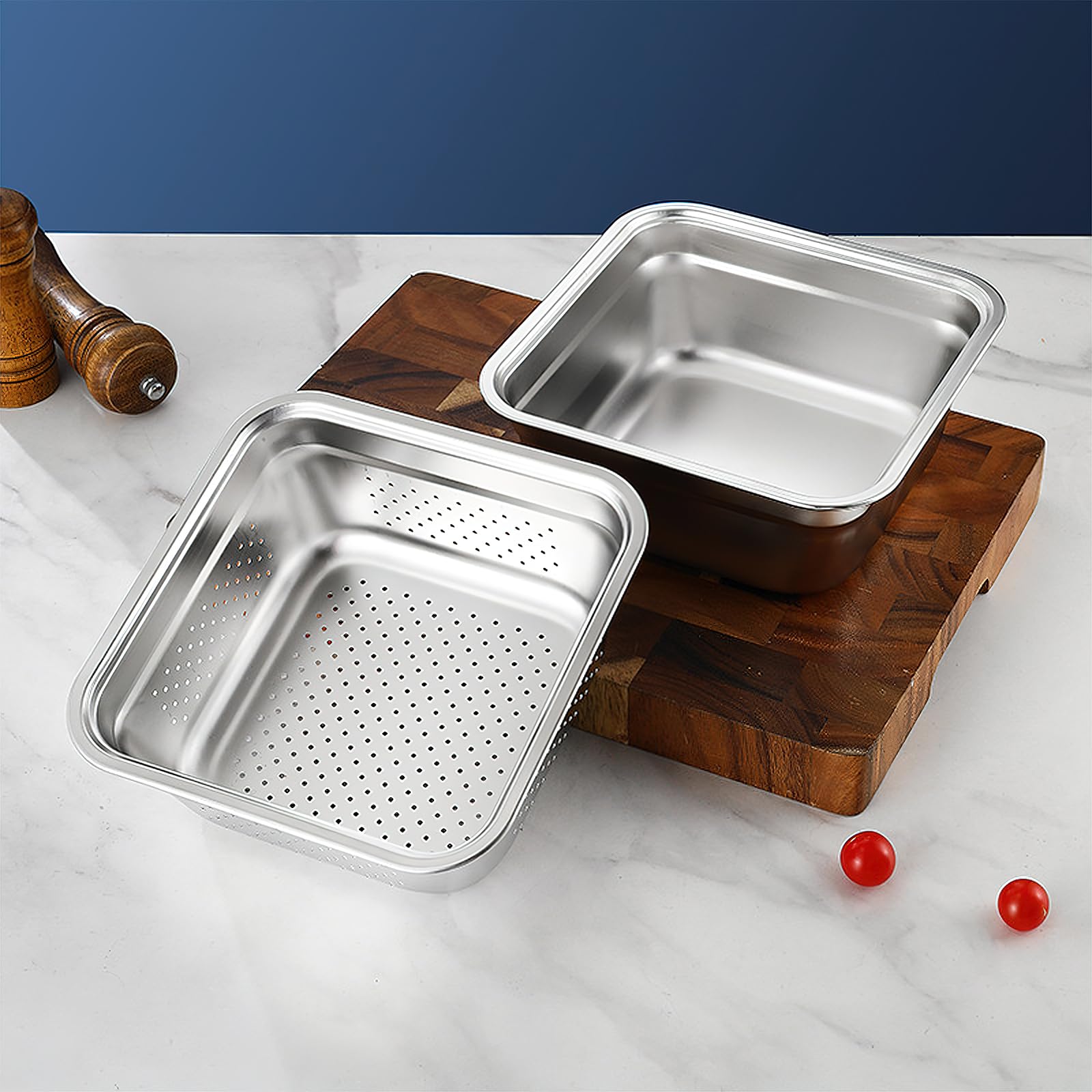 YEXEXINM juego multiuso para lavar ingredientes, escurrir y mezclar con facilidad.