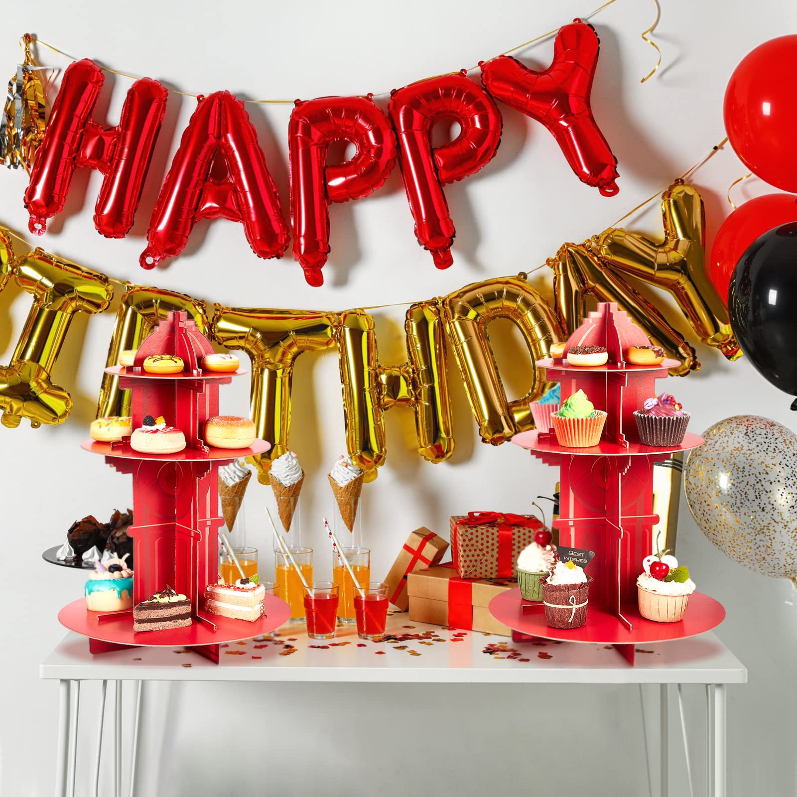 Yexiya decoración de fiesta bombero para cumpleaños y celebraciones infantiles.