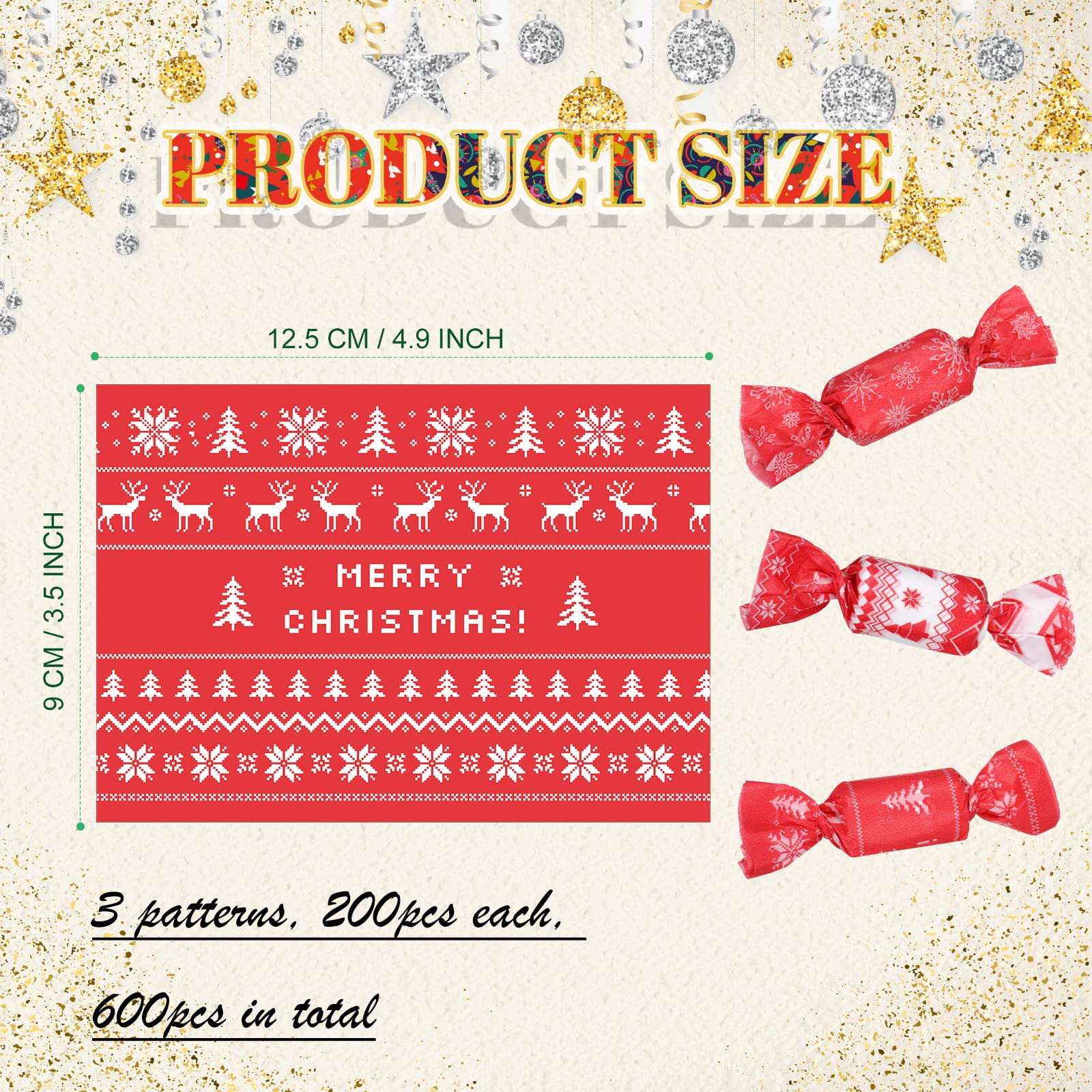 Yexiya envoltura de caramelos nougat con diseño navideño, lista para fiestas