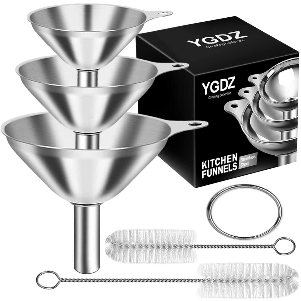 YGDZ embudo de cocina grande para verter líquidos con precisión y evitar derrames