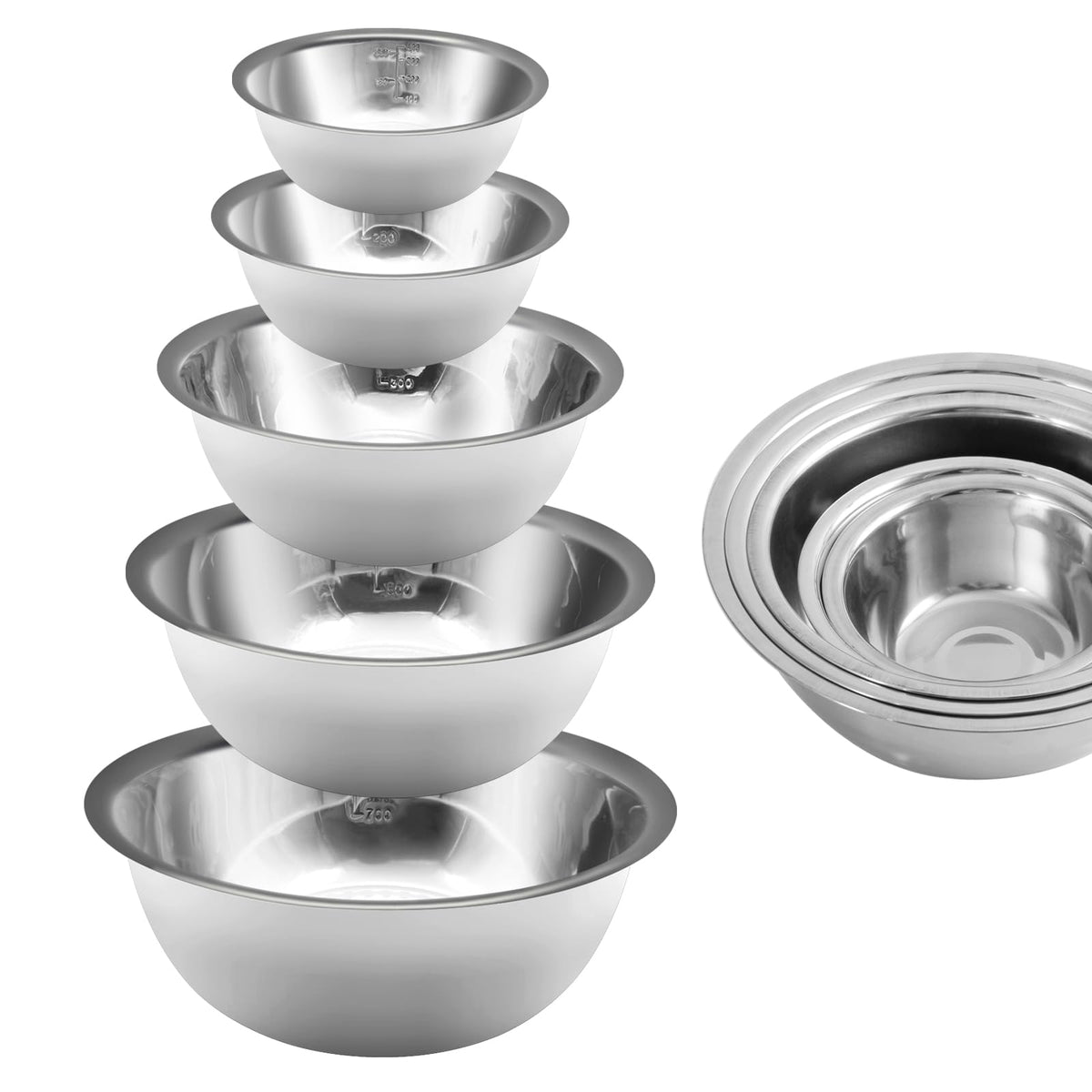 YGFRSTO tazón de mezcla acero inoxidable 0,6 qt, para batir con control y menos salpicaduras.