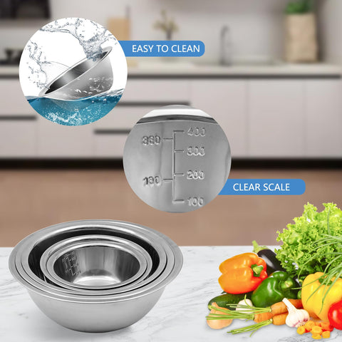 YGFRSTO tazón de mezcla acero inoxidable 0,95 qt, fácil de manejar y apilable.