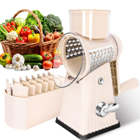 Rallador rotatorio YHBRAK con 5 cuchillas para queso, rallado rápido