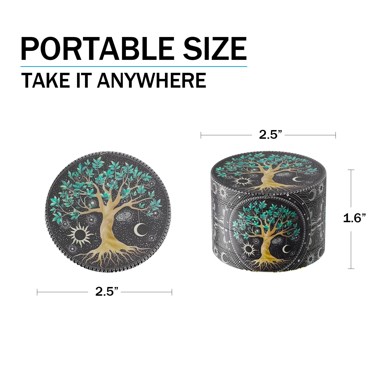 Molinillo portátil YHNNH con estilo bohemio, ideal para cocinar en cualquier lugar.