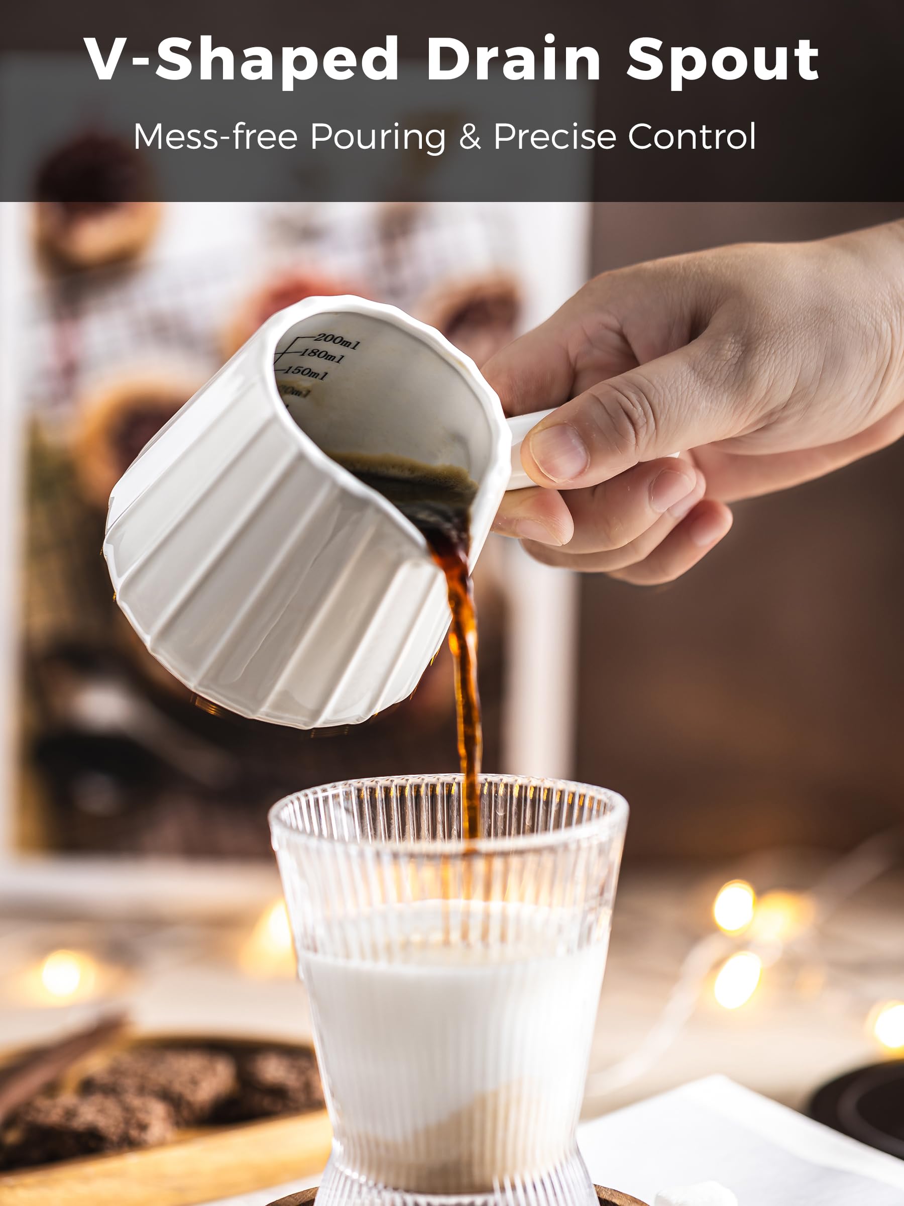 Taza YHOJOY expreso con mango ergonómico, agarre cómodo para verter estable