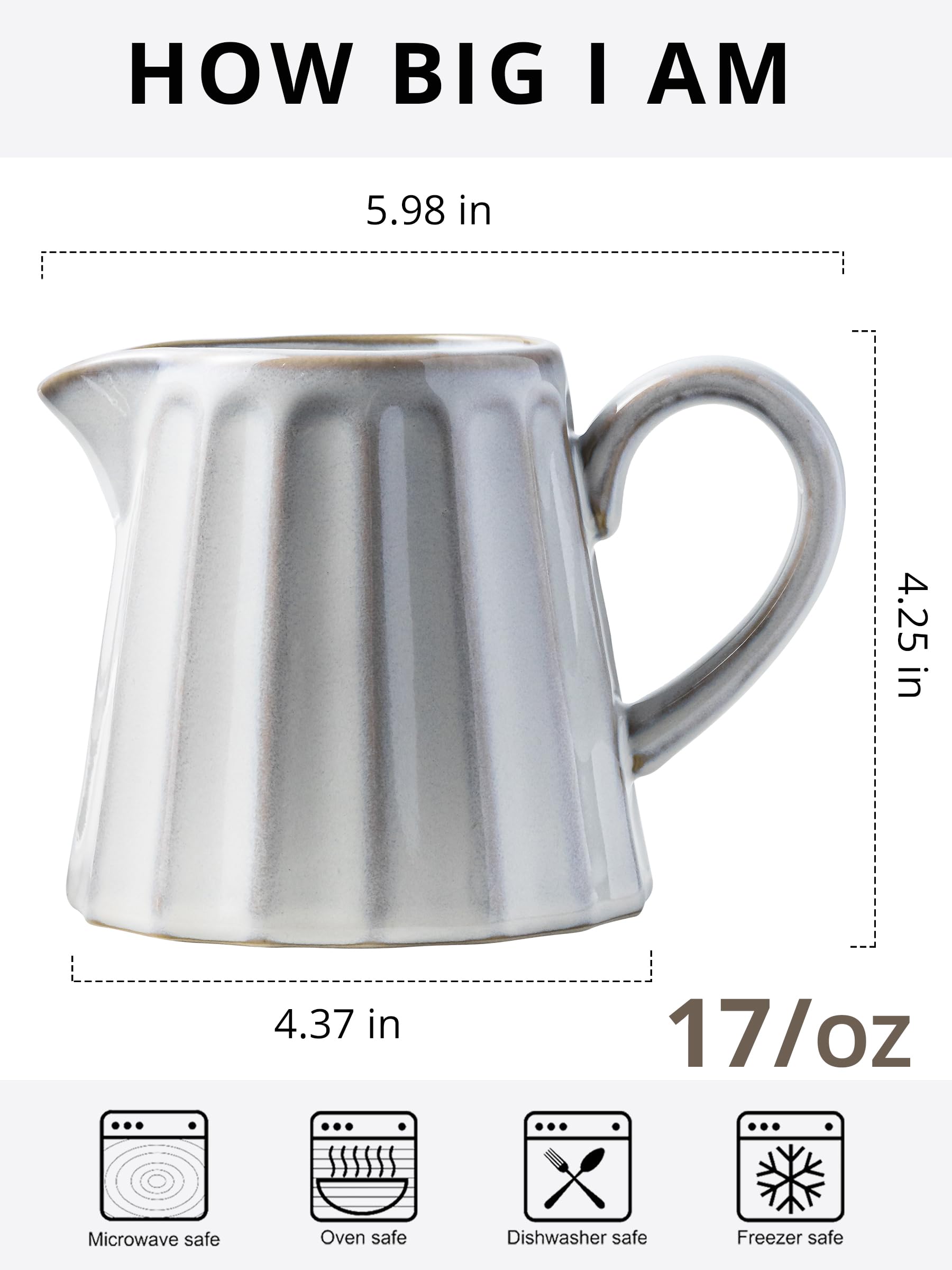 Jarra cerámica YHOJOY con vertido preciso para leche y salsas