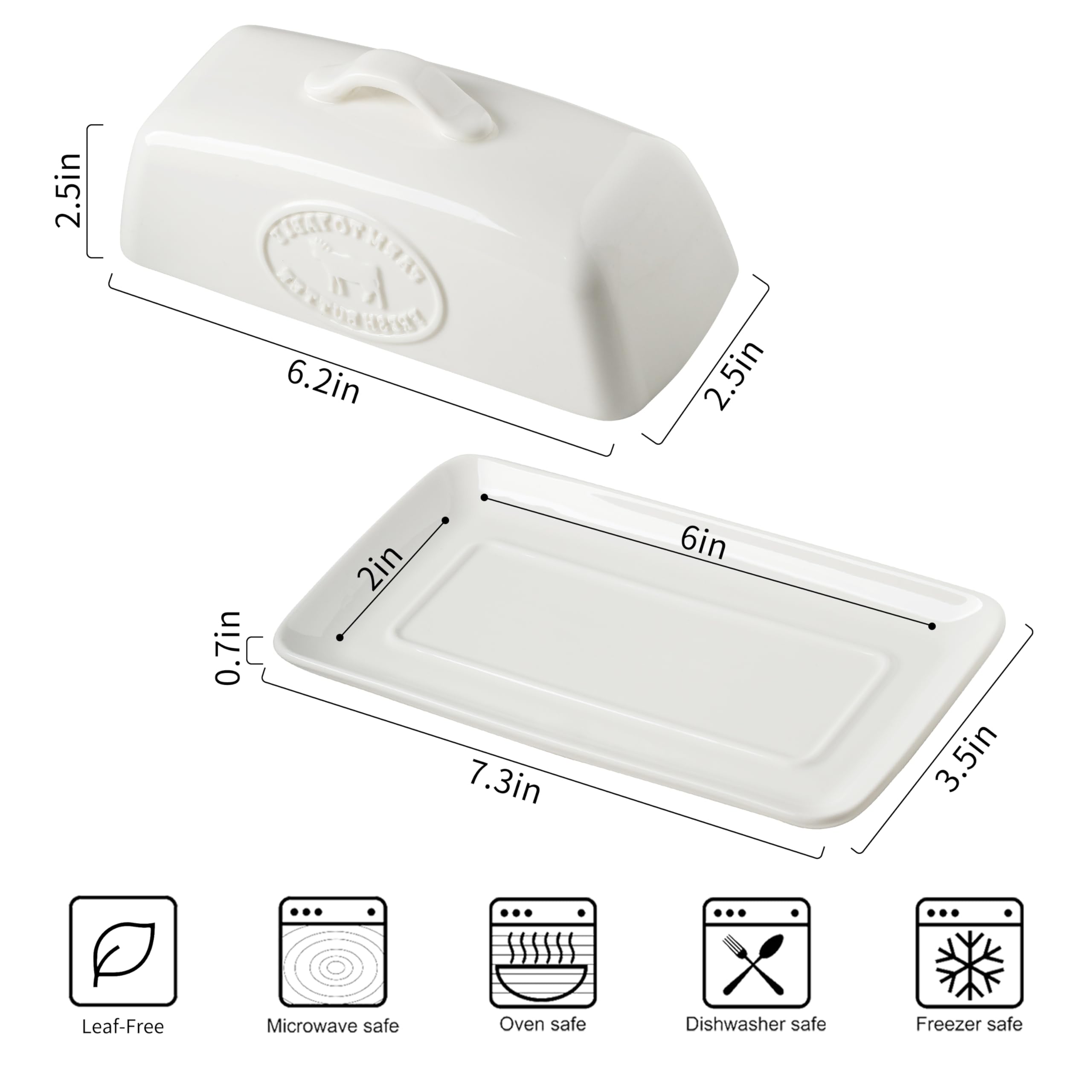 YHOJOY Mantequera de cerámica en mostrador, estilo práctico para la cocina hogareña.