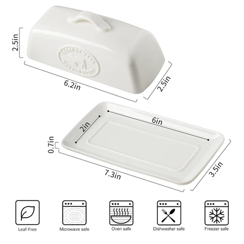 YHOJOY Mantequera de cerámica en mostrador, estilo práctico para la cocina hogareña.