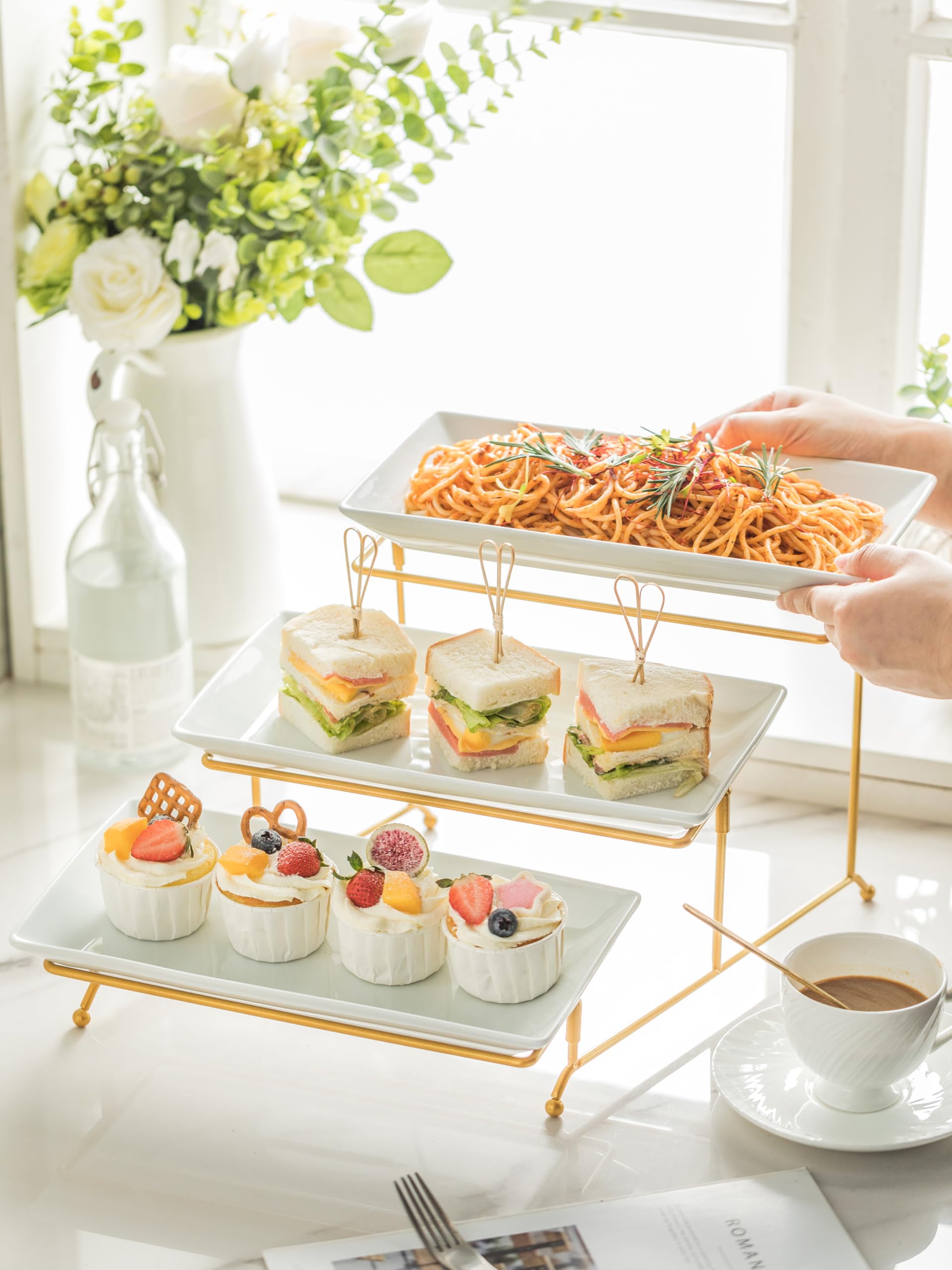 YHOSSEUN soporte dorado para servir en eventos y banquetes