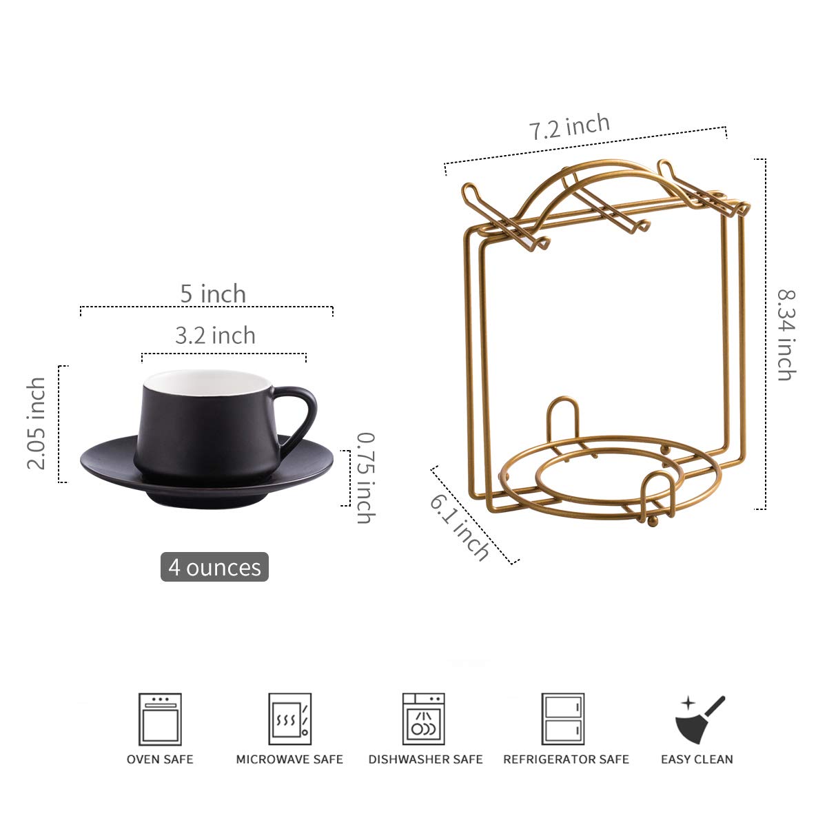 Soporte de hierro YHOSSEUN mantiene el juego de espresso organizado.