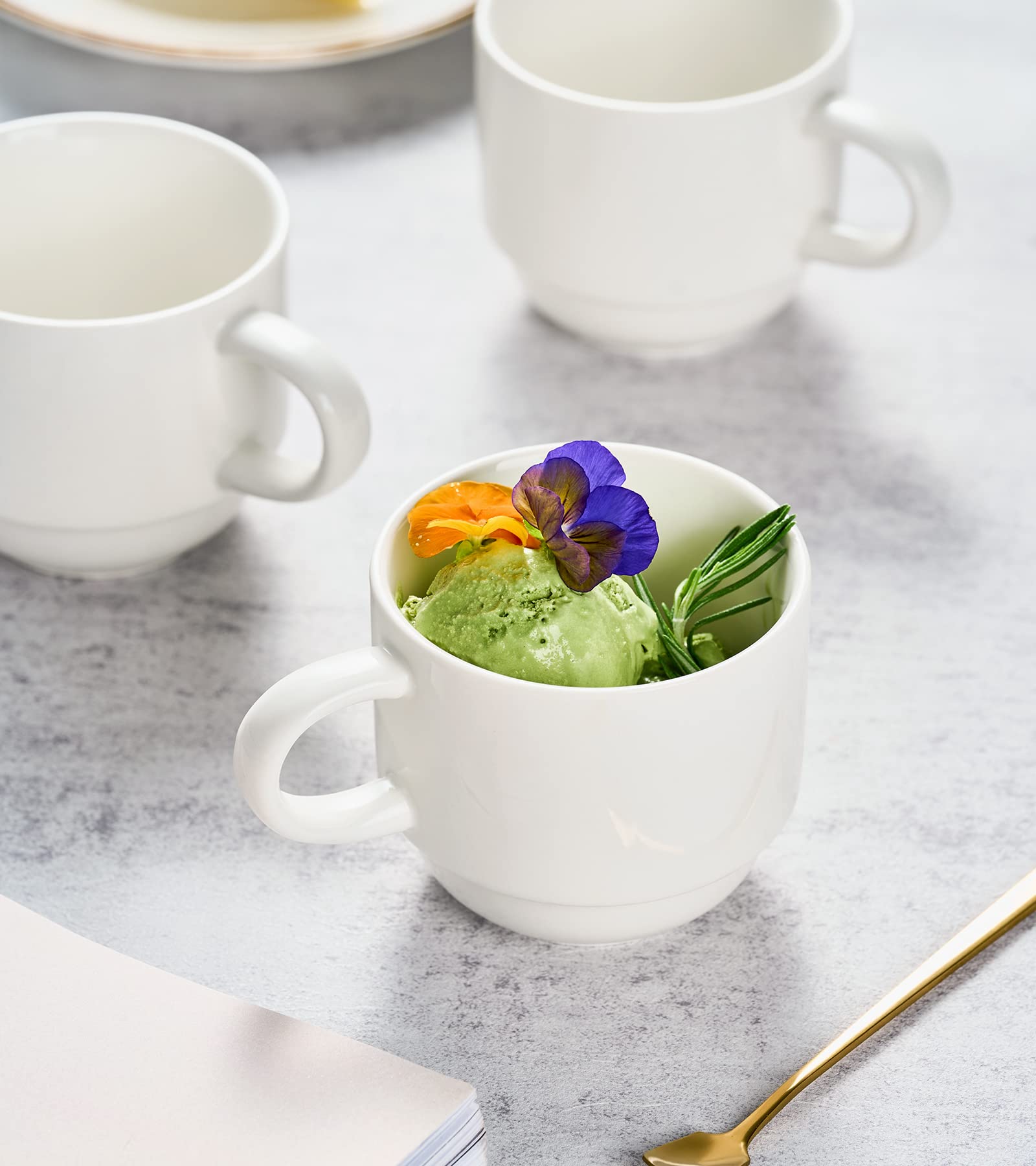 Tazas de porcelana YHOSSEUN acabado brillante para un uso diario elegante.