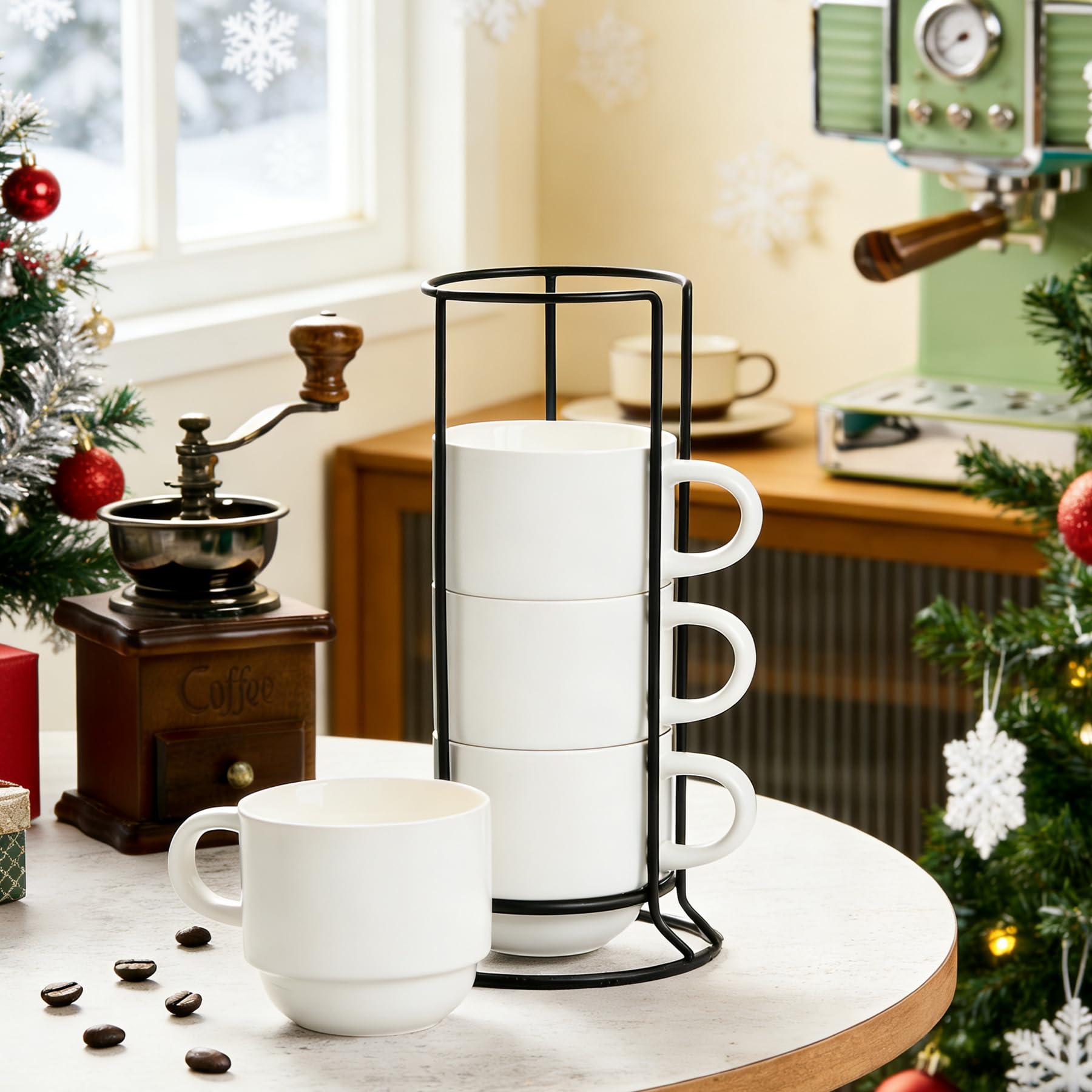 Tazas YHOSSEUN de porcelana con cucharas incluidas para una experiencia cómoda.