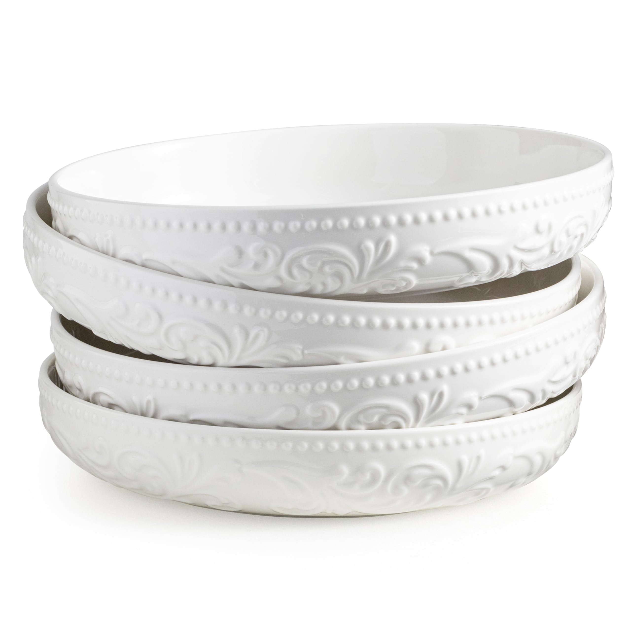 Tazones ceramicos YHOSSEUN, conjunto de 4, ideal para porciones abundantes de pasta