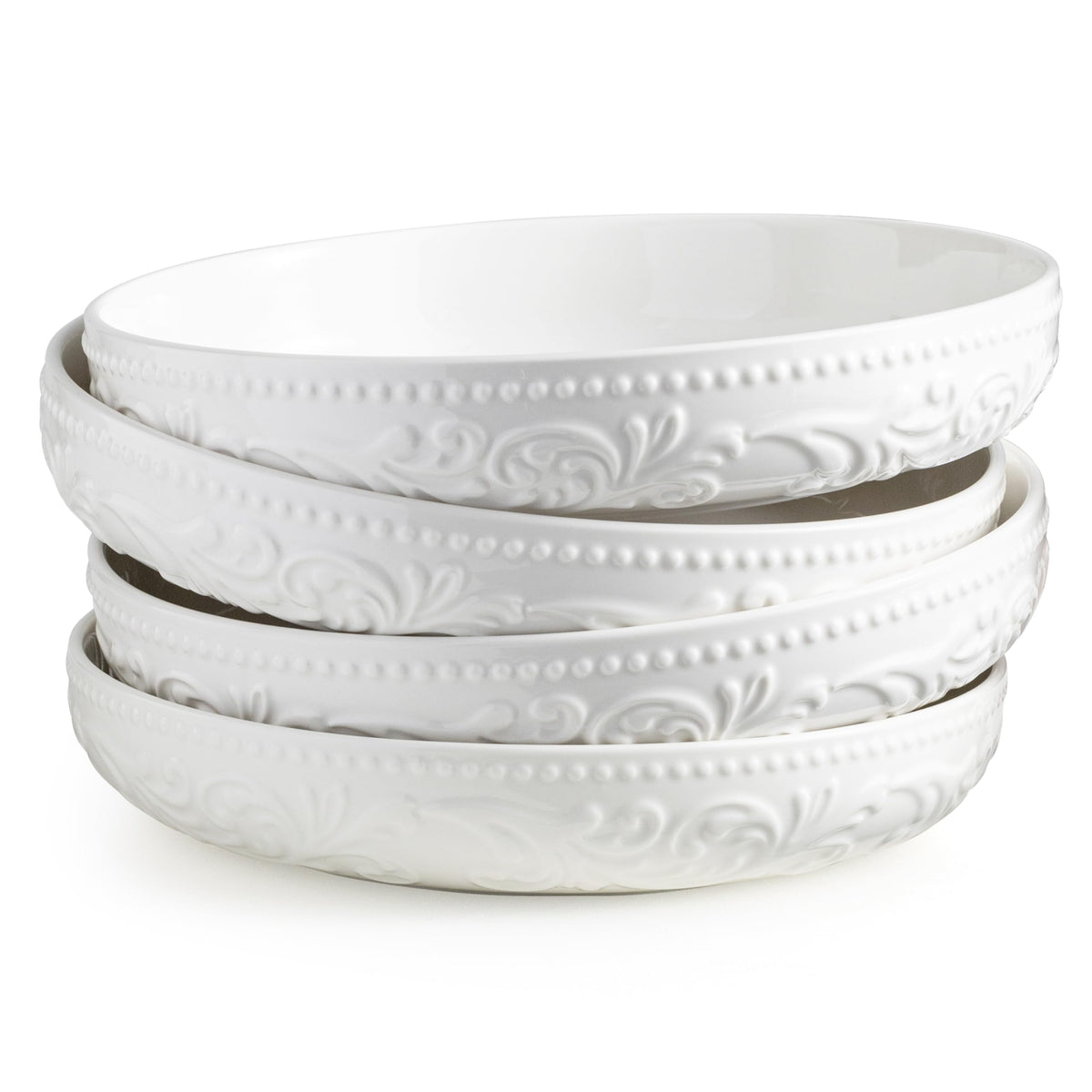 Tazones ceramicos YHOSSEUN, conjunto de 4, ideal para porciones abundantes de pasta