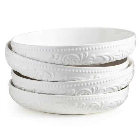 Tazones ceramicos YHOSSEUN, conjunto de 4, ideal para porciones abundantes de pasta