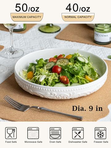 Tazones ceramicos YHOSSEUN, 9-75 pulgadas de diámetro, perfectos para pasta o ensaladas