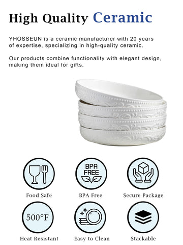 Tazones ceramicos YHOSSEUN apilables para ahorrar espacio en la despensa