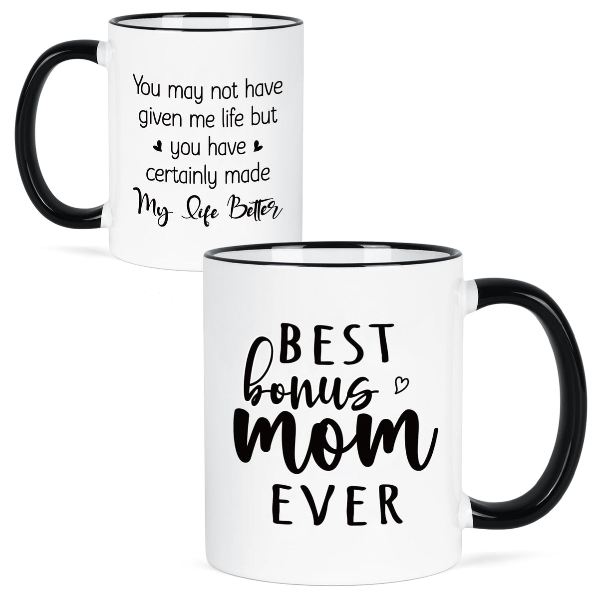 YHRJWN Bonus Mom frente con corazón, regalo emotivo para mamá.