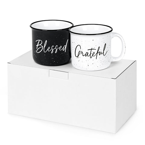 Par de tazas regalo para parejas YHRJWN Grateful Blessed