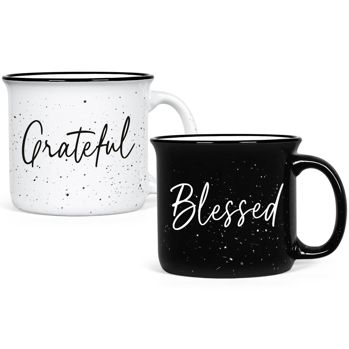 Taza YHRJWN Grateful Blessed vista frontal, ideal para café diario