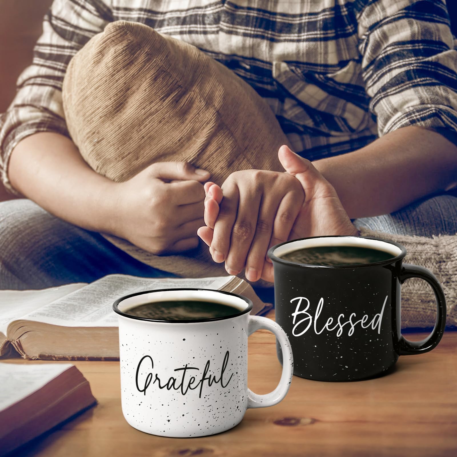 Taza YHRJWN Grateful Blessed interior suave y fácil de limpiar