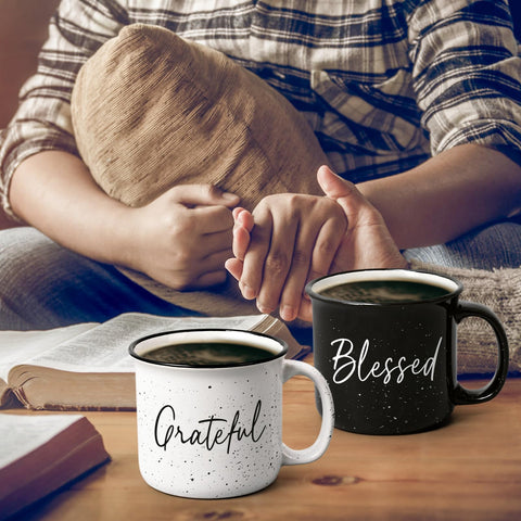 Taza YHRJWN Grateful Blessed interior suave y fácil de limpiar