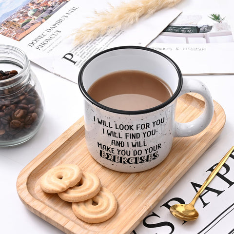 Taza YHRJWN asa ergonómica para un agarre cómodo durante largas jornadas.