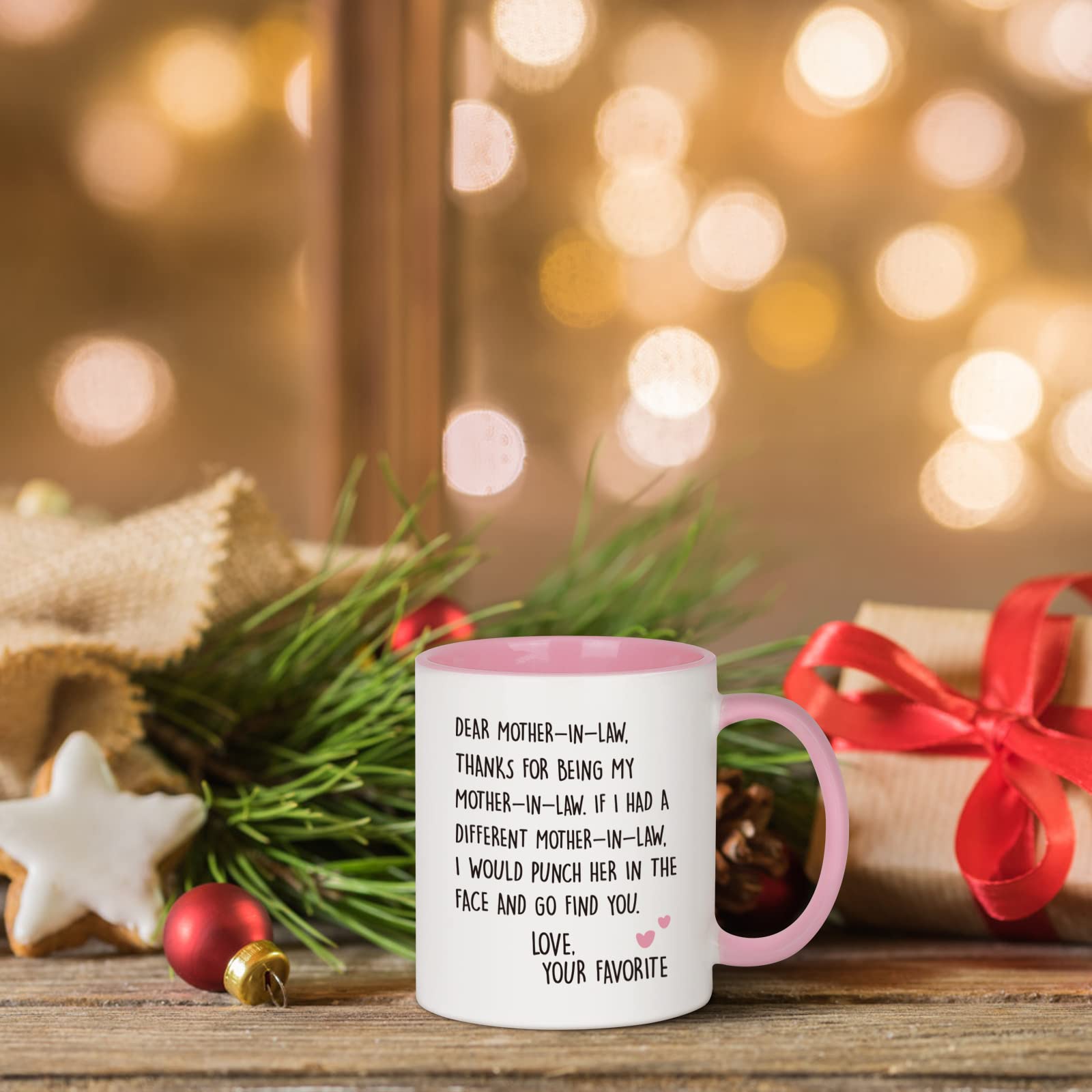 Taza cerámica blanca con interior rosa de YHRJWN para bebidas calientes.