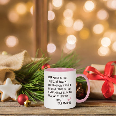 Taza cerámica blanca con interior rosa de YHRJWN para bebidas calientes.