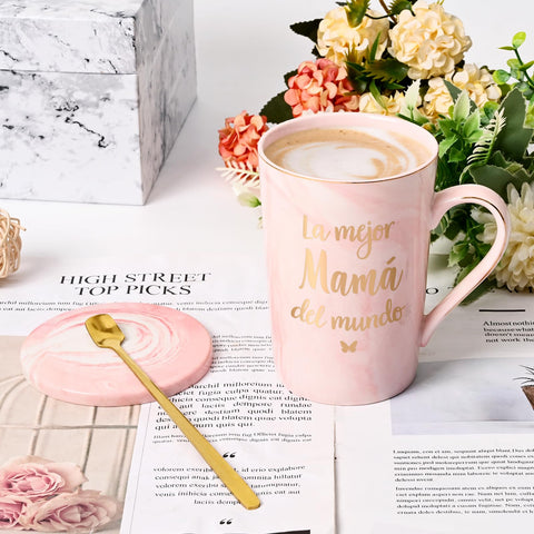 Taza con diseno ergonomico de YHRJWN, mango comodo para sostener el cafe.