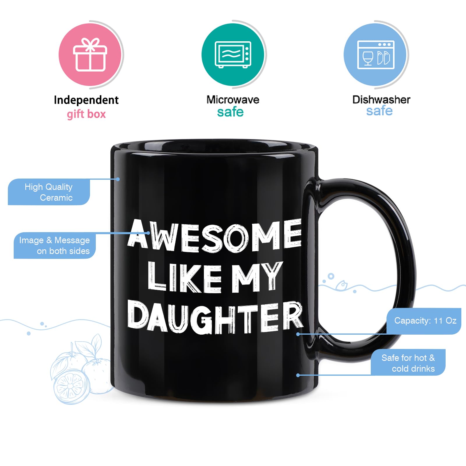 Taza YHRJWN con diseño de dos caras, aspecto elegante