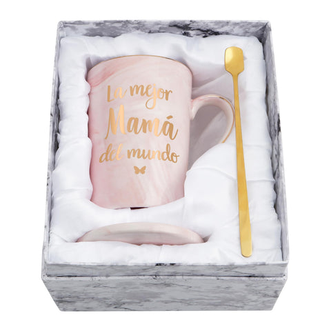 Taza La Mejor Mama Del Mundo de YHRJWN en rosa, ideal para el dia de la madre.