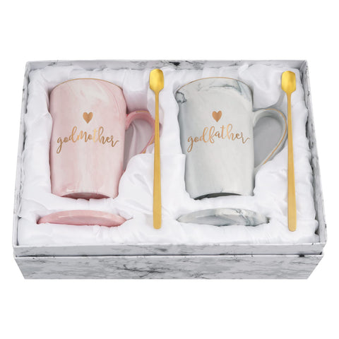 La taza padrinos marmolada de YHRJWN, ideal para desayunos y momentos especiales